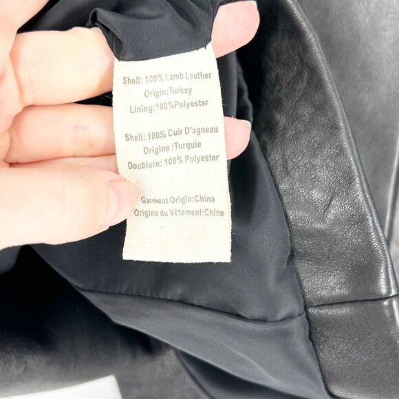 NWOT L'Agence Kenzie Black Lamb Leather Double Breasted Blazer Jacket - Picture 7 of 7